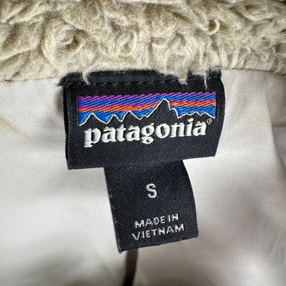 Patagonia Los Gatos Vest Women's Small Tan Deep Pile Fleece Polyester Full Zip - Picture 7 of 11